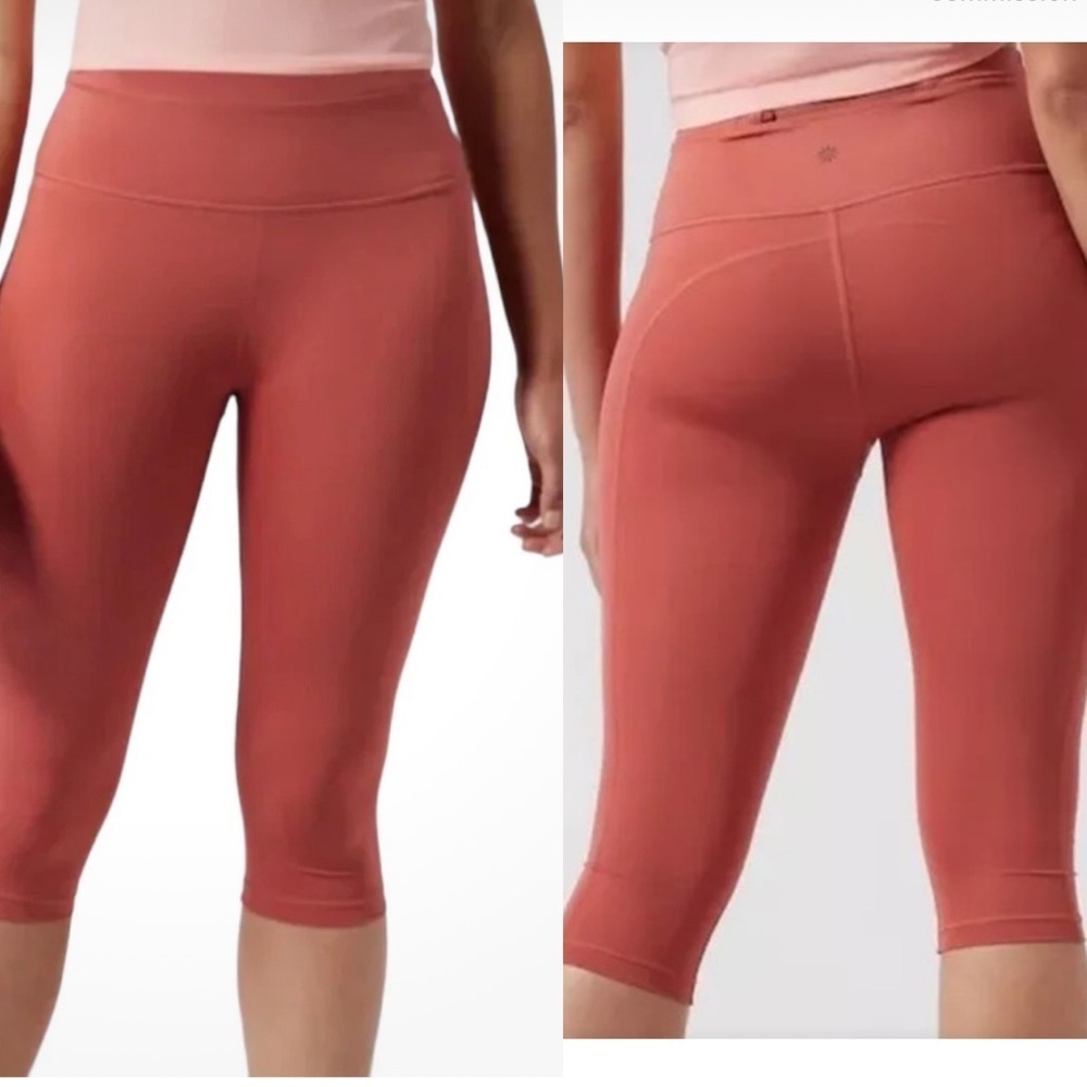 ATHLETA Accelerate Crop Legging- Dark Salmon/Muted Red